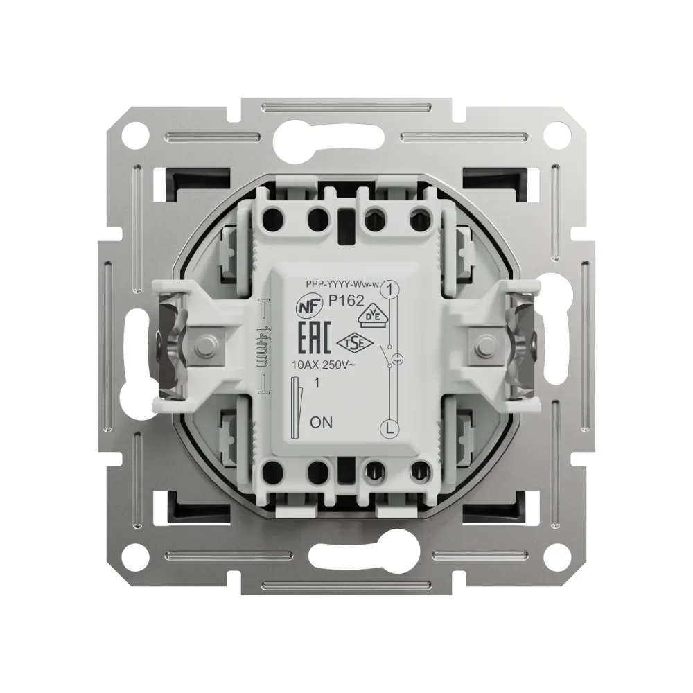 Выключатель Schneider Electric Asfora одноклавишный антрацит внутренний с подсветкой EPH1400171