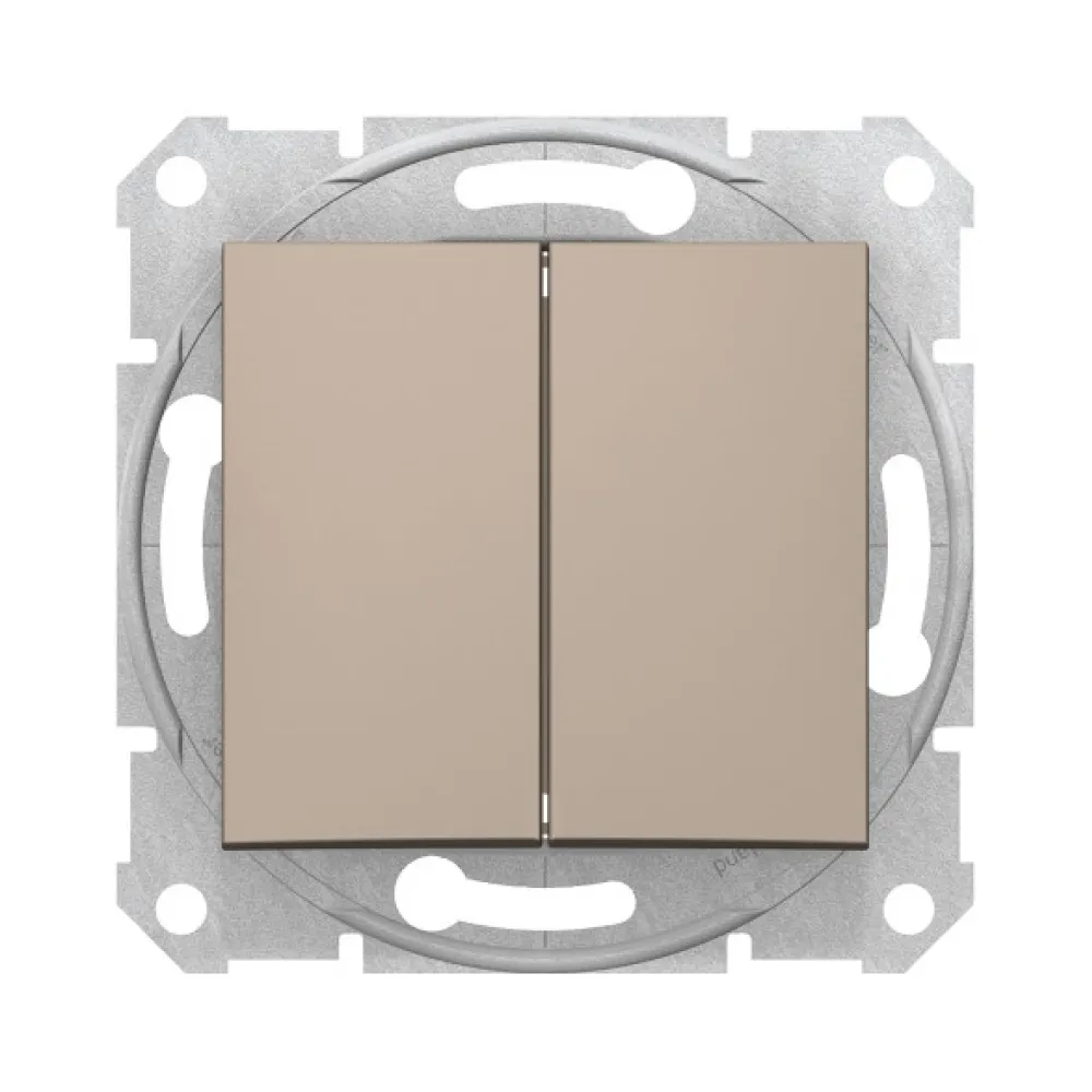 Вимикач Schneider Electric Sedna титан двоклавішний внутрішній SDN0300168
