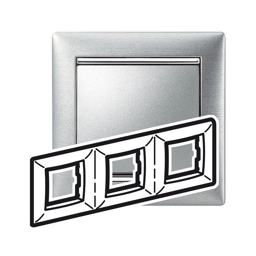 Legrand Valena Classic Рамка 3 пости Алюміній Матовий 770333