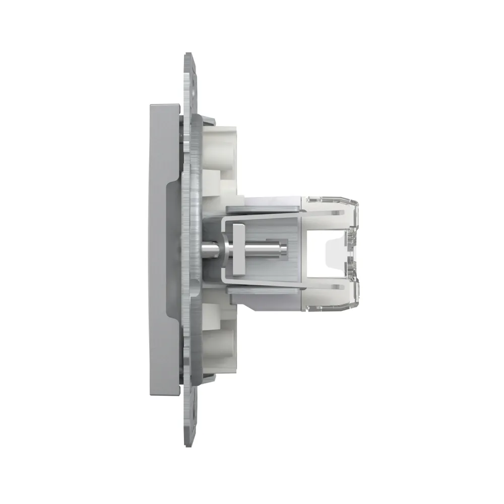 Розетка комп'ютерна Schneider Electric Asfora сталь подвійна RJ45 UTP 5E внутрішня EPH4400162