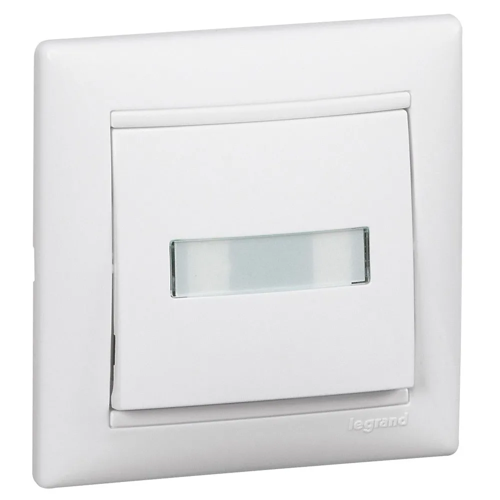 Legrand Valena Classic Вимикач без фіксації з підсвіткою та тримачем етикетки 10А 12В Білий 774217