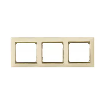 Рамка Legrand Valena Classic слоновая кость золотой штрих 3 поста 774153