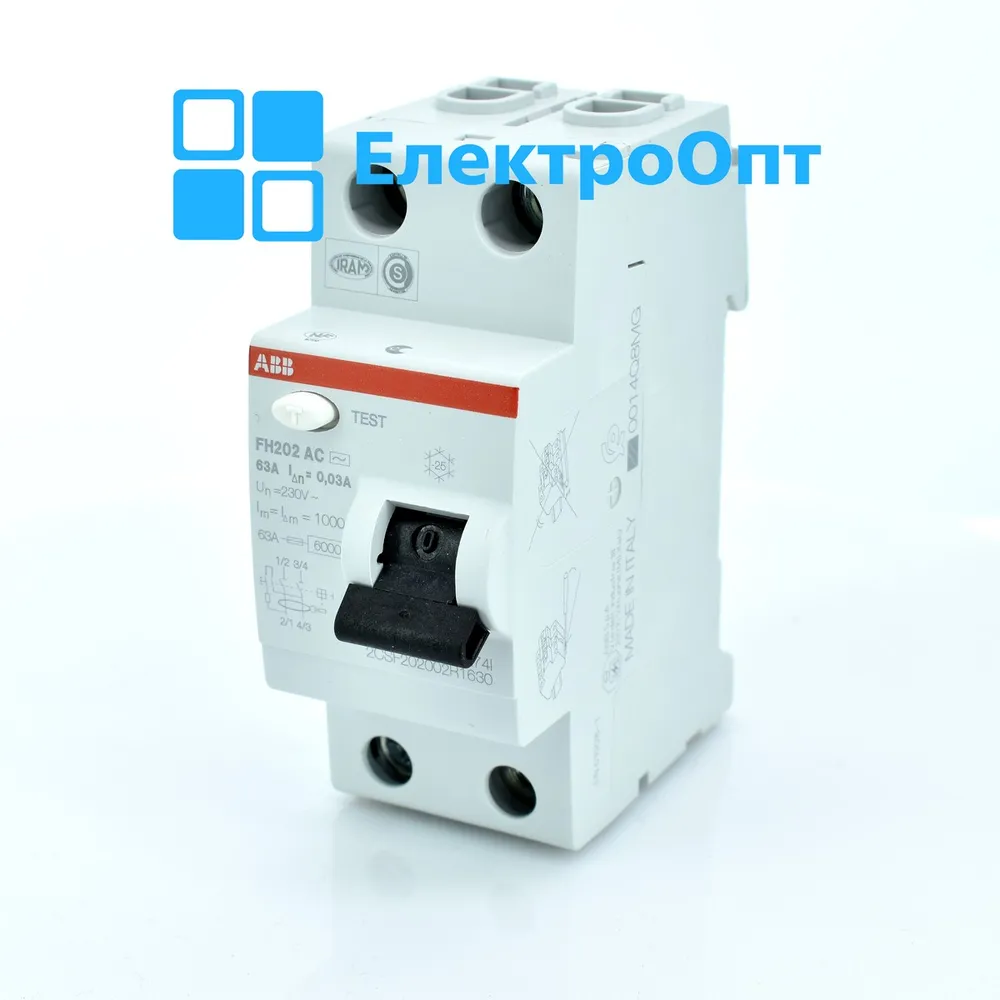 ABB ПЗВ Тип AC 2P 63A 300mA FH202AC-63/0,3