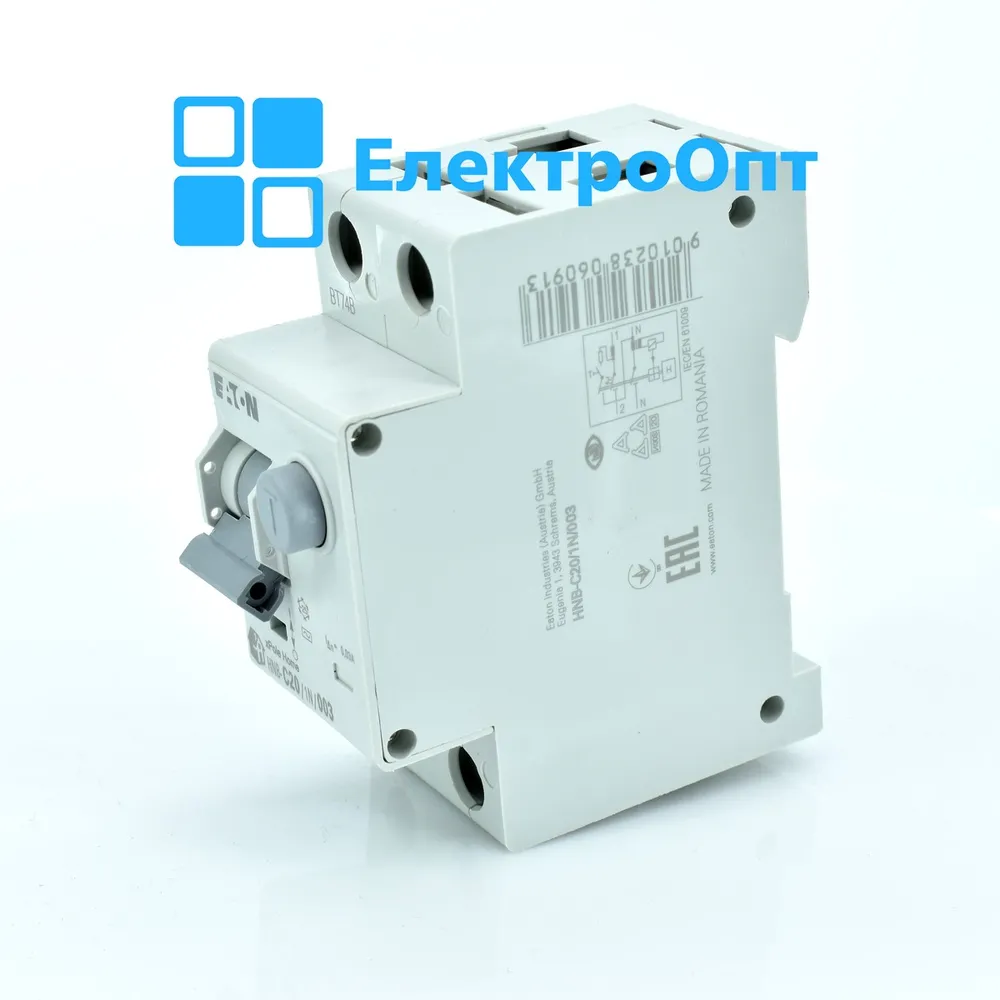 EATON Диференційний автомат Тип АС 2P 6kA C-20 30mA HNB-C20/AC-0,03