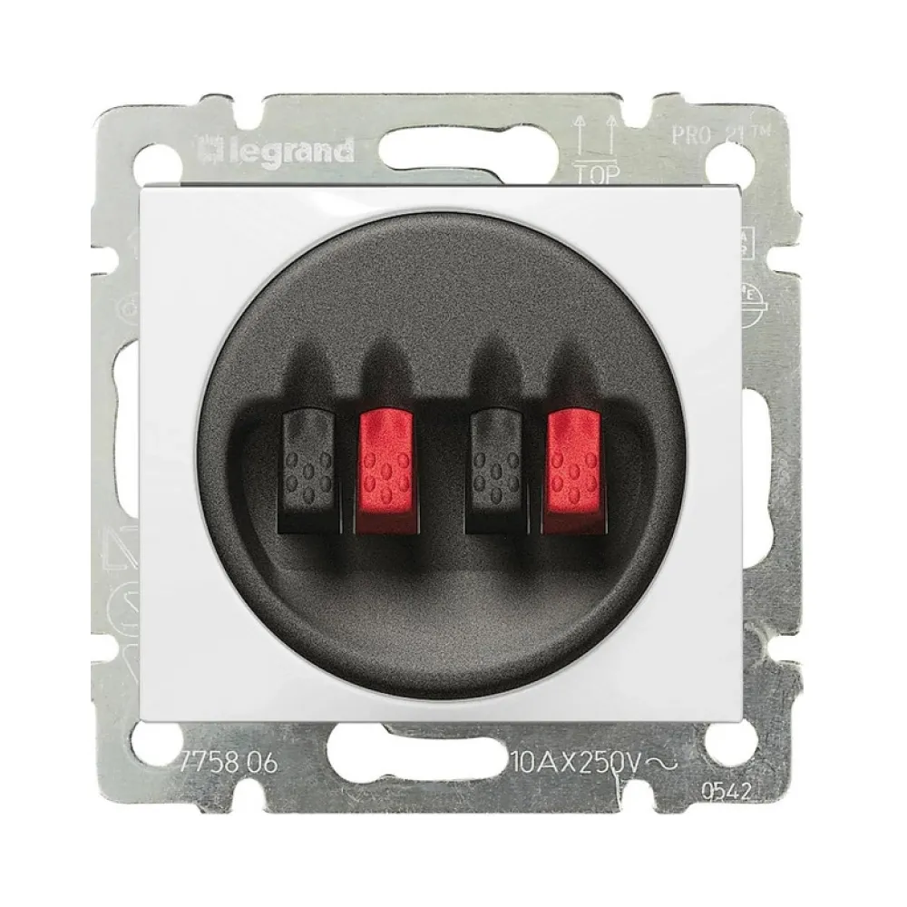 Аудио розетка Legrand Valena Classic 2 поста белый 774424