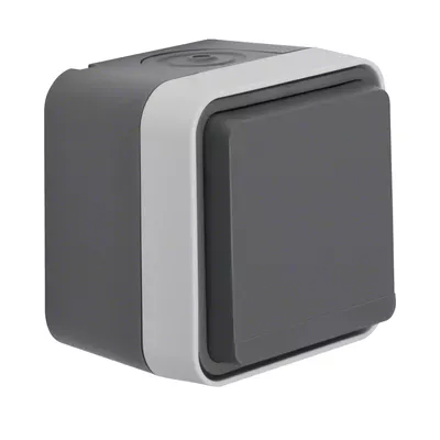 Hager W.1 Розетка з з/к IP55, сіра, 16А/250В W.1 WNC140