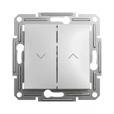 Вимикач для жалюзі Schneider Electric Asfora алюміній двоклавішний самозажимний EPH1300161