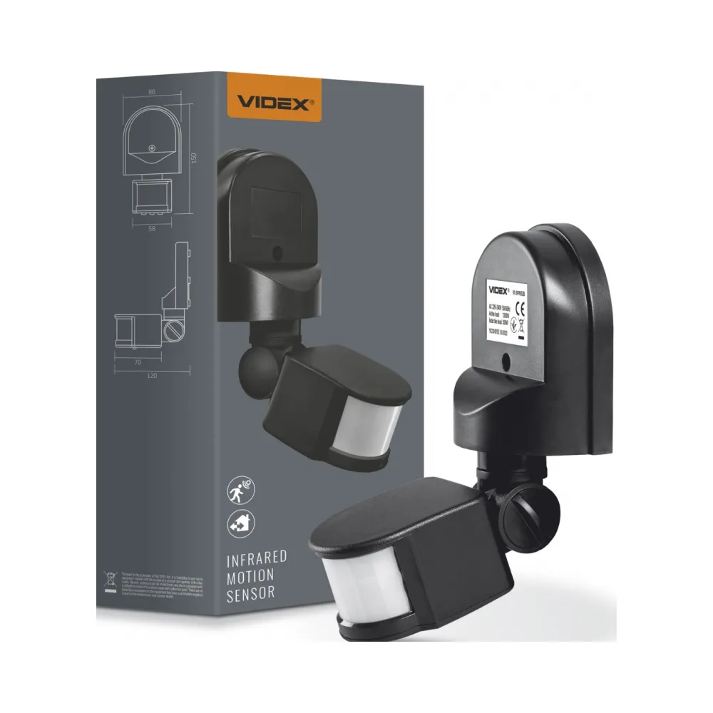 Датчик движения и освещенности VIDEX VL-SPW02B 220V 1200W инфракрасный VL-SPW02B