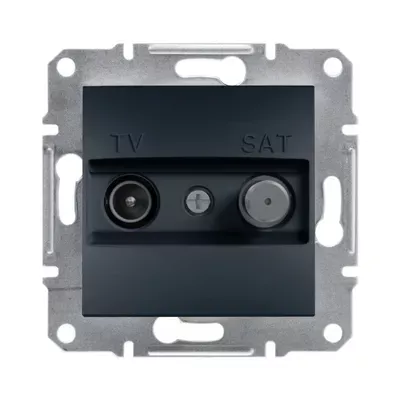 Розетка телевізійна Schneider Electric Asfora TV-SAT антрацит кінцева EPH3400171