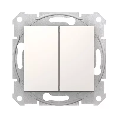 Выключатель Schneider Electric Sedna кремовый двухклавишный внутренний проходной SDN0600123
