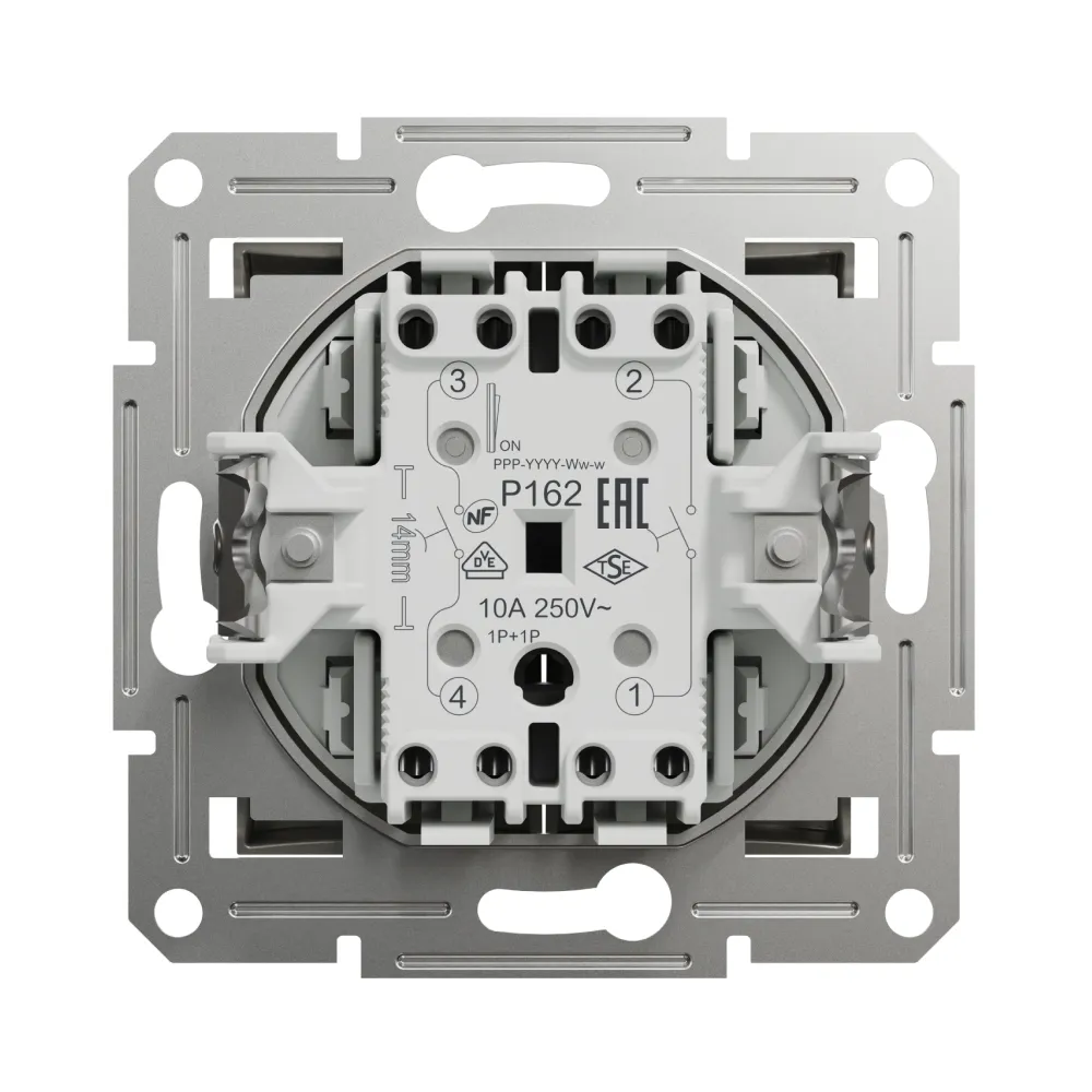 Выключатель Schneider Electric Asfora двухклавишный самозажимной кнопочный бронза EPH1100169