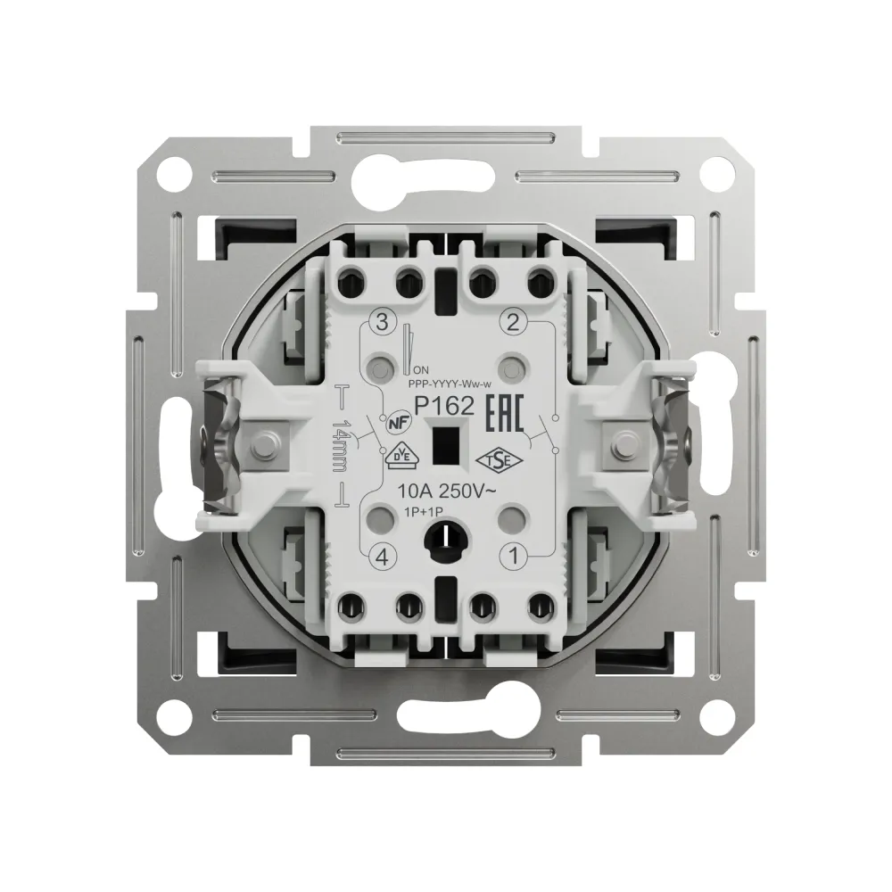 Вимикач кнопковий Schneider Electric Asfora антрацит двоклавішний самозажимний EPH1100171