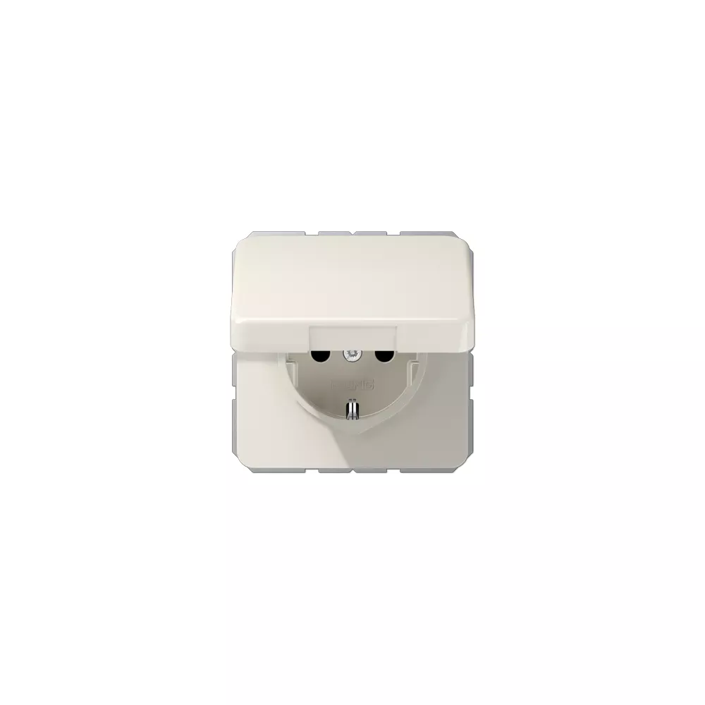 JUNG CD Розетка SCHUKO з кришкою і захисними шторками слонова кістка CD1520BFKIKL