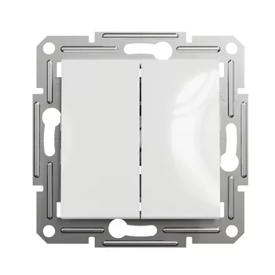 Выключатель Schneider Electric Asfora двухклавишный белый без рамки EPH0370121