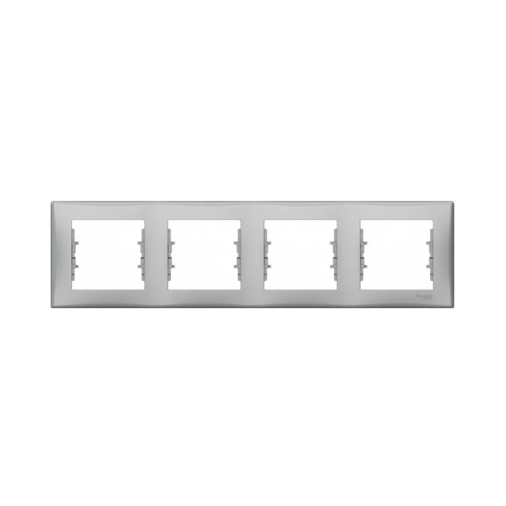 Рамка Schneider Electric Sedna алюминий 4-кратная горизонтальная SDN5800760