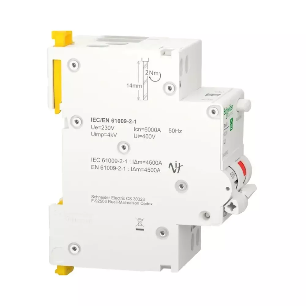 Диференційний автомат Schneider Electric Resi 9 1P+N 20A C 30mA АC 6kA R9D25620
