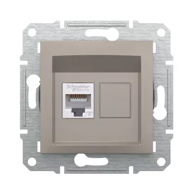 Schneider ASFORA Розетка комп. RJ-45 кат.6 UTP внутр. (C3) бронза EPH4700169