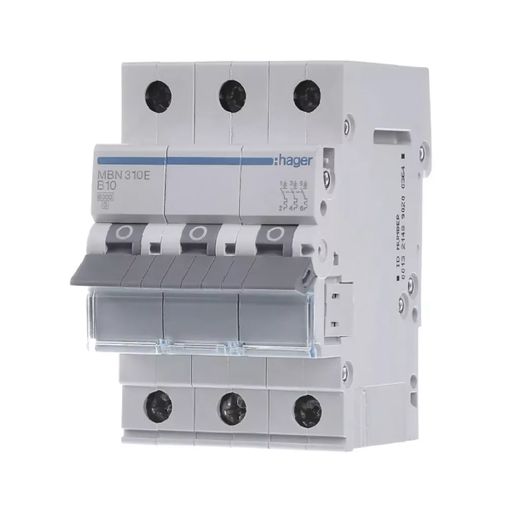 Автоматический выключатель Hager 3p B-10A MBN310E