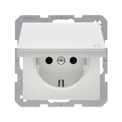 Розетка Berker Q.x з з/к з кришкою полярна білизна 47516069