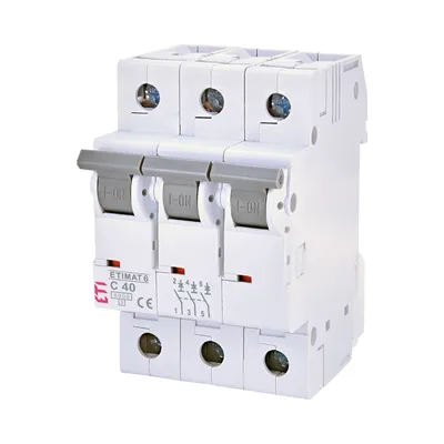Автоматичний вимикач ETI ETIMAT 6 3p C 40А (6 kA) 2145520