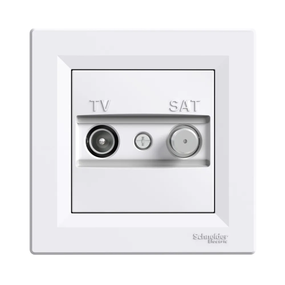 Розетка телевизионная Schneider Electric Asfora белая конечная ТV+SAT внутренняя EPH3400121