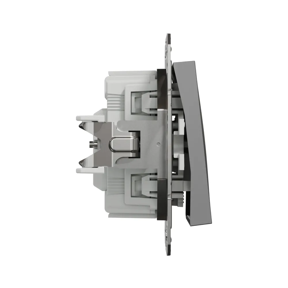 Переключатель Schneider Electric Asfora одноклавишный антрацит с подсветкой EPH1500171