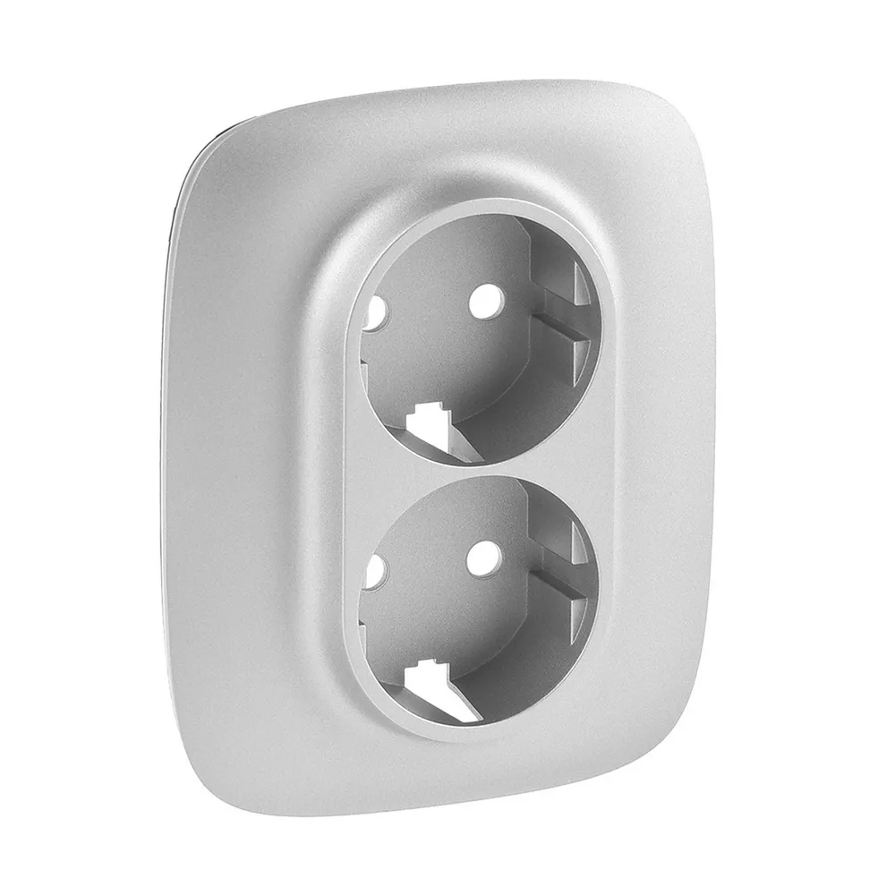 Legrand Valena ALLURE Накладка розетки подвійної 2К+З Алюміній 754957