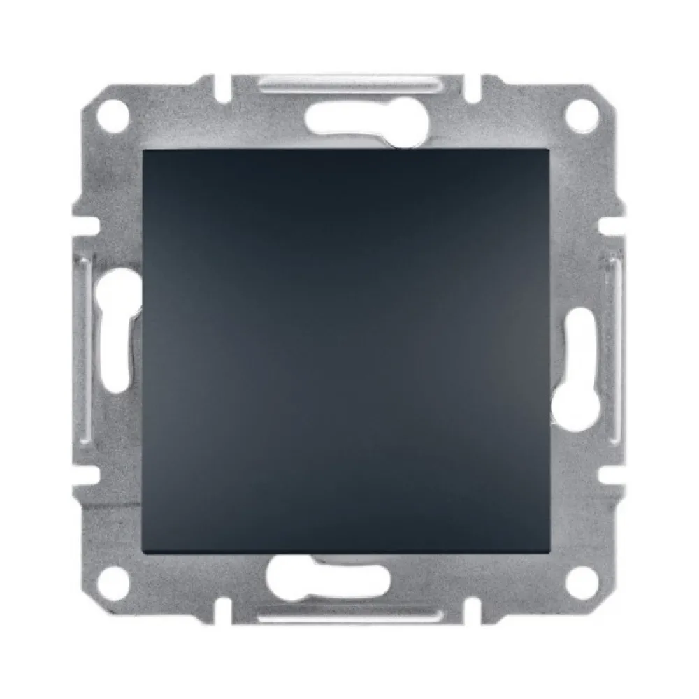 Выключатель кнопочный Schneider Electric Asfora антрацит двухклавишный самозажимной EPH0700171