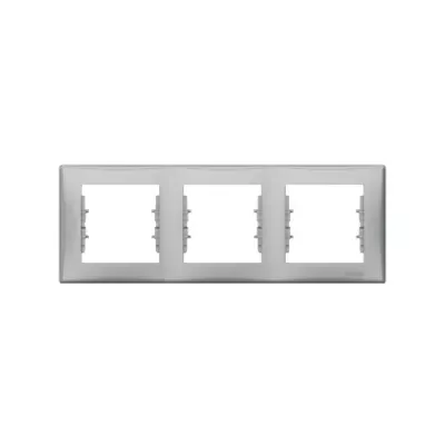 Рамка Schneider Electric Sedna алюміній 3-кратна SDN5800560