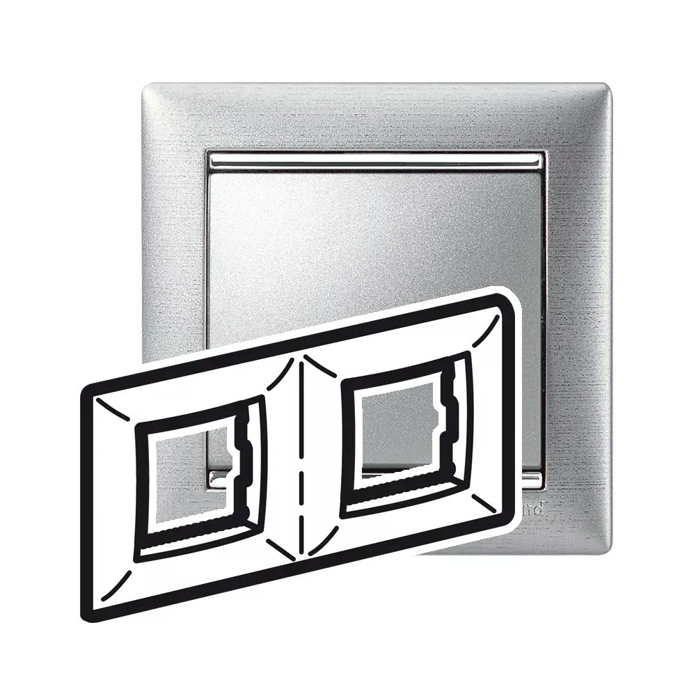 Legrand Valena Classic Рамка 2 пости Алюміній Матовий 770332