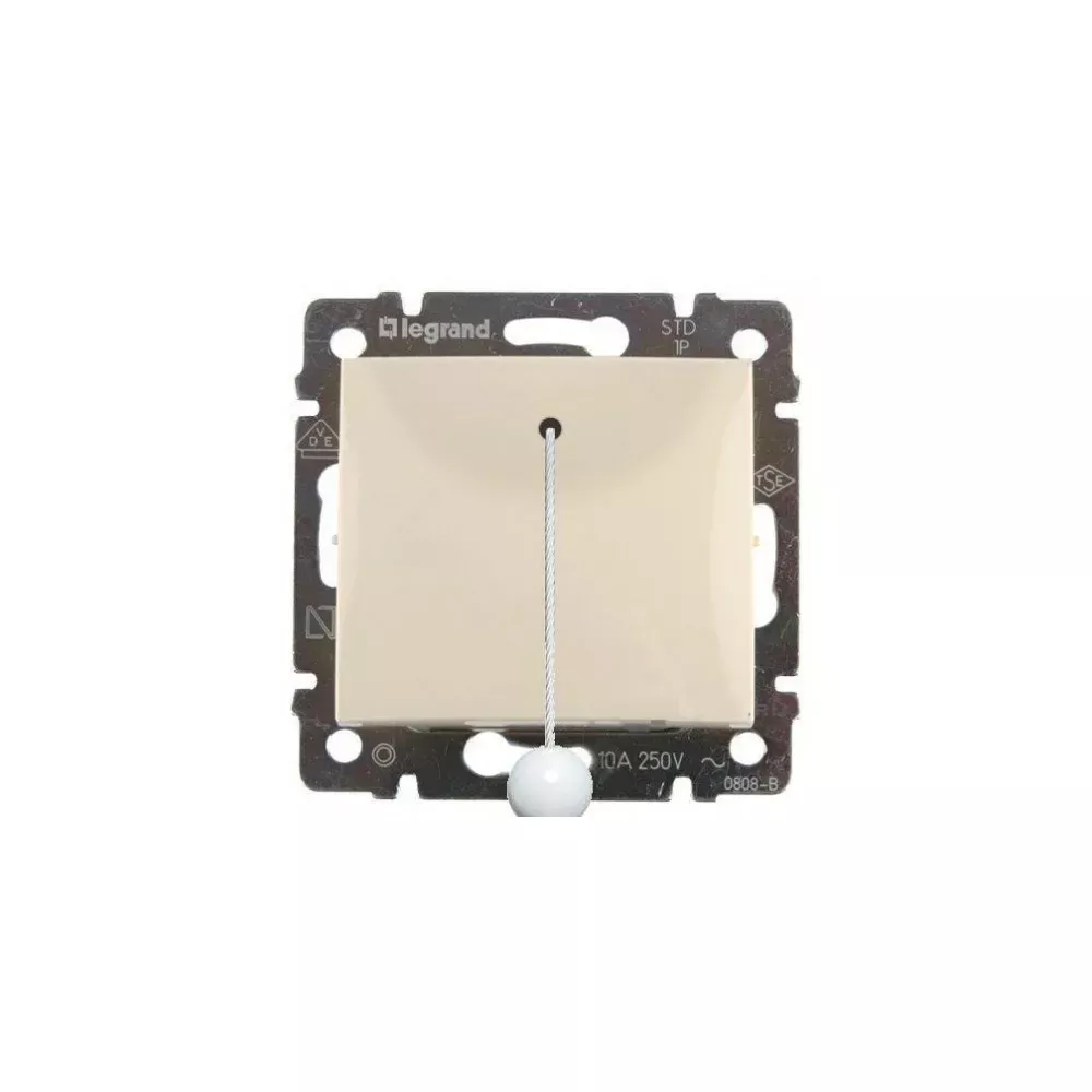 Legrand Valena Classic Выключатель без фиксации опрокидывающийся со шнуром 10А Слоновая кость 774319