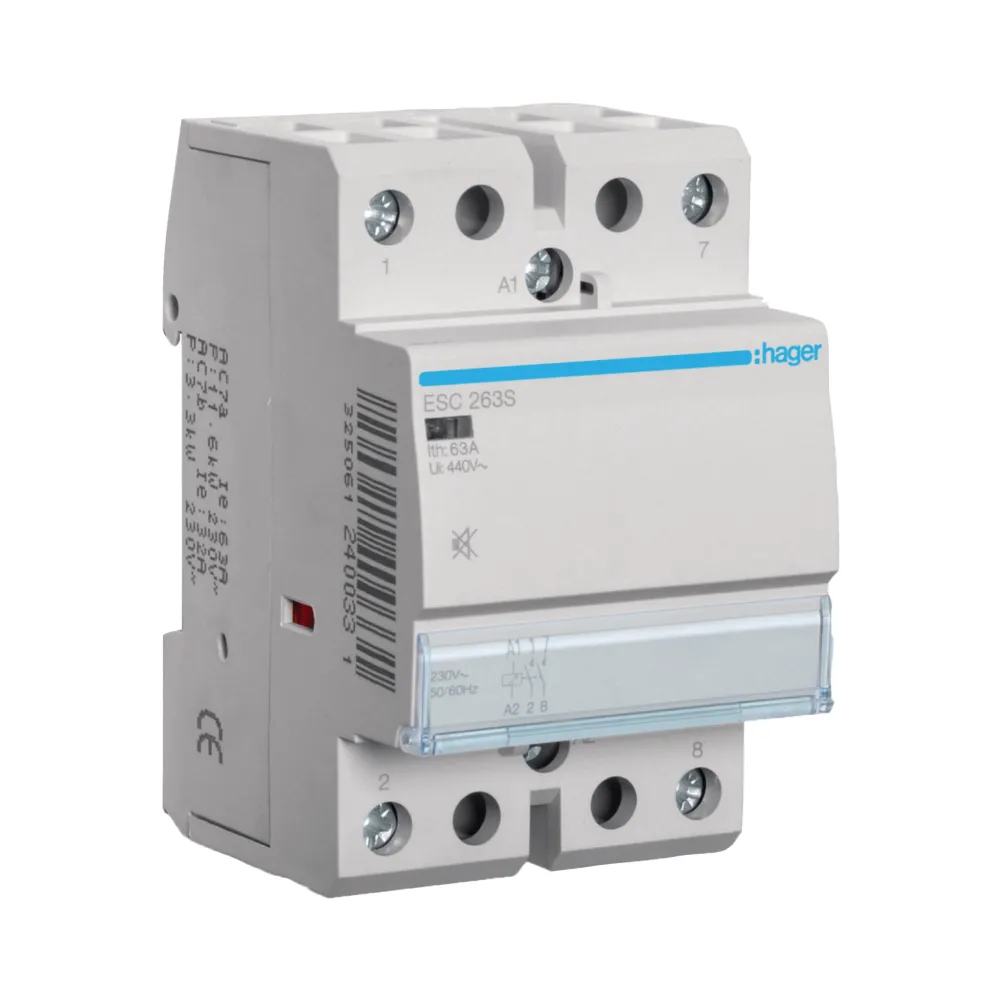 Контактор Hager бесшумный 63A 2НВ 230В ESC263S