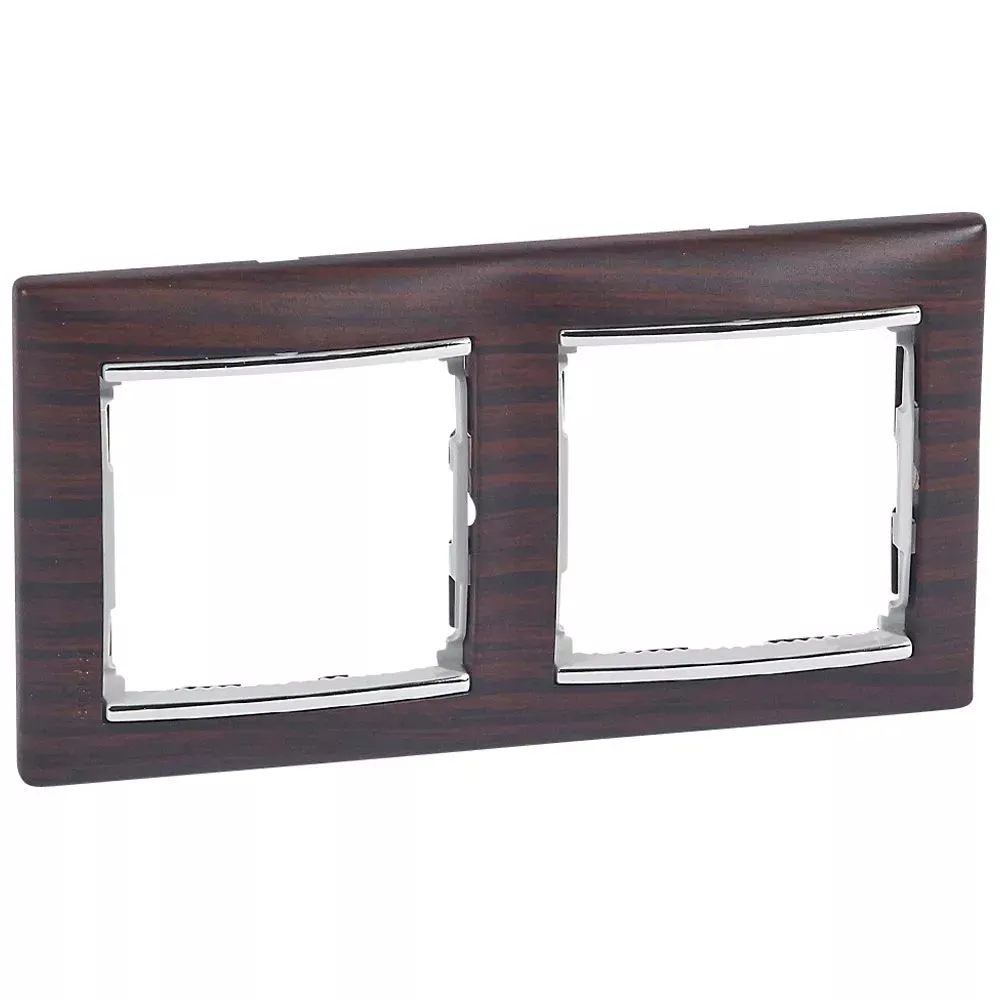 Legrand Valena Classic Рамка 2 пости Темне дерево срібний штрих 770372