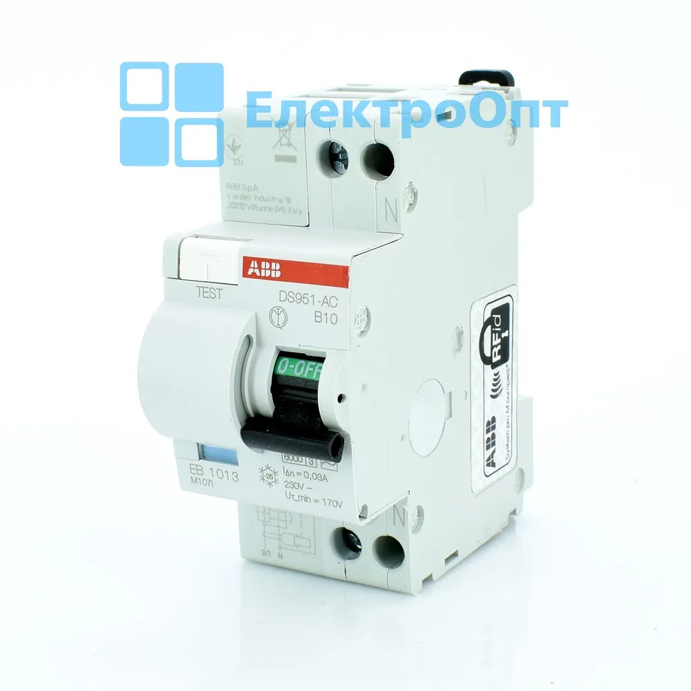 ABB Диференційний автомат Тип АС 2P 6kA B-16 30mA DS951B10/AC-0,03