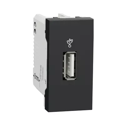 Розетка USB Schneider Electric Unica New 1 модуль антрацит NU342954