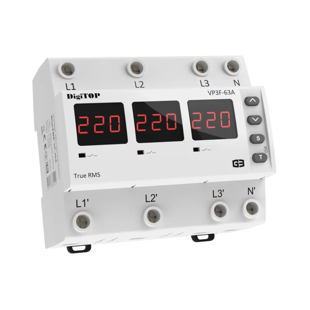 Реле напруги DigiTOP 63А (max 80A) VP-3F63A M6R