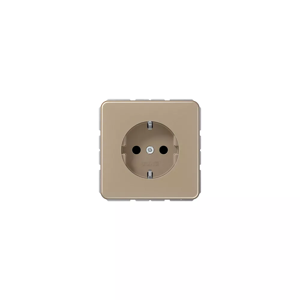 JUNG CD Розетка SCHUKO з захисними шторками золота бронза CD1520KIGB