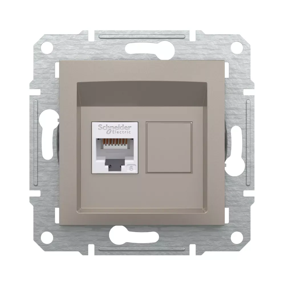 Schneider ASFORA Розетка комп. RJ-45 кат.6 UTP внутр. (C3) бронза EPH4700169