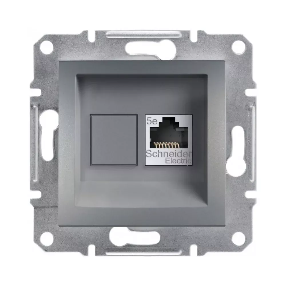 Розетка комп'ютерна Schneider Electric Asfora сталь RJ45 UTP 5E внутрішня EPH4300162