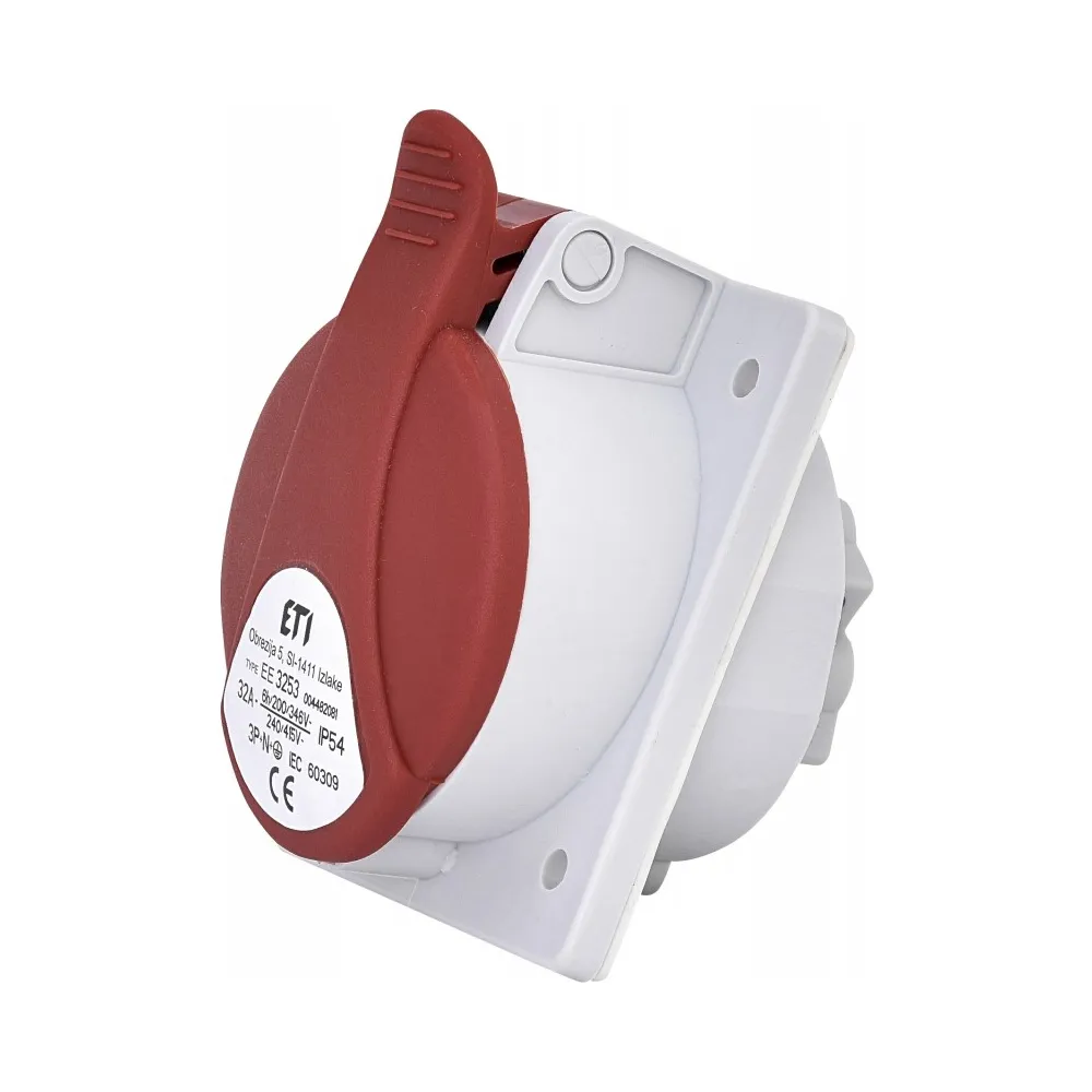 Розетка встроенная ETI EE-3253 IP54 (32A, 400V, 3P+N+PE) 4482081
