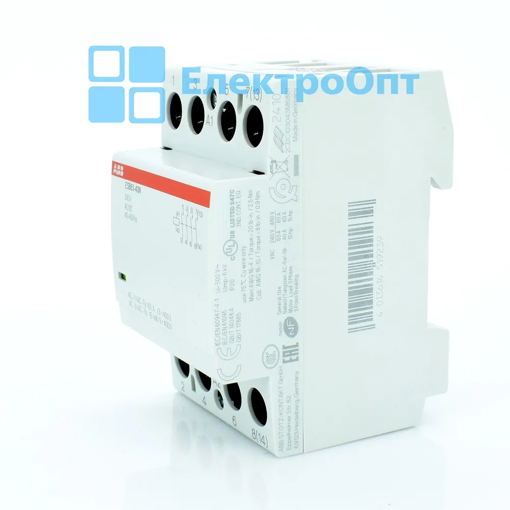 Контактор ABB Модульний контактор ESB63-40N-06