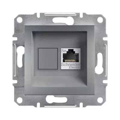Розетка комп'ютерна Schneider Electric Asfora сталь RJ45 UTP 5E внутрішня EPH4300162
