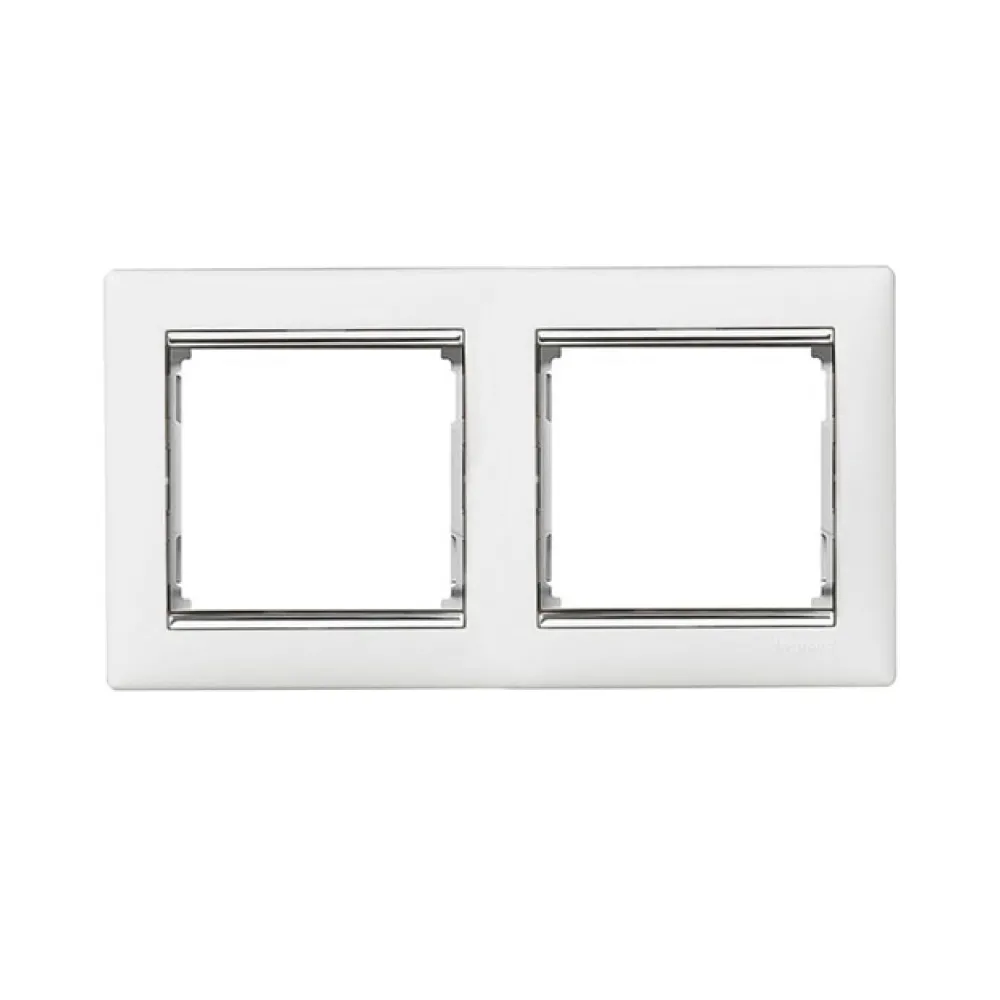 Рамка Legrand Valena Classic белый серебряный штрих 2 поста 770492