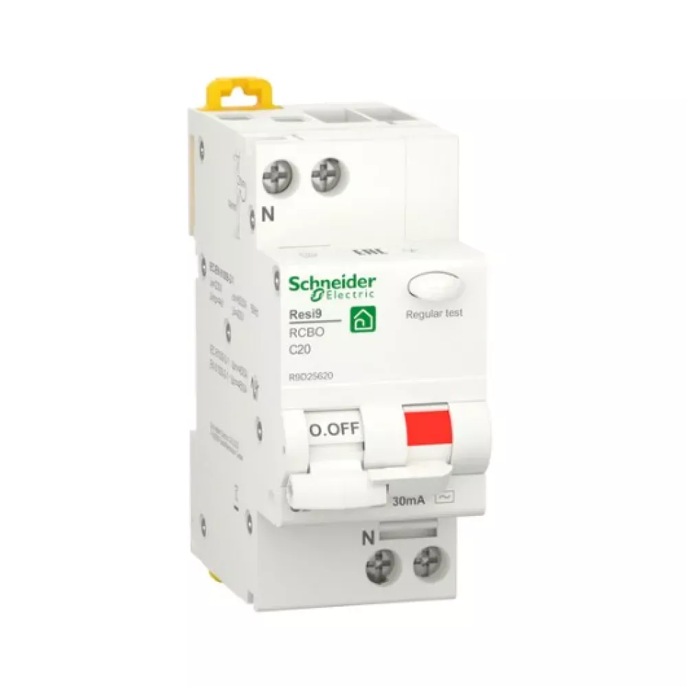Дифференциальный автомат Schneider Electric Resi 9 1P+N 20A C 30mA АC 6kA R9D25620