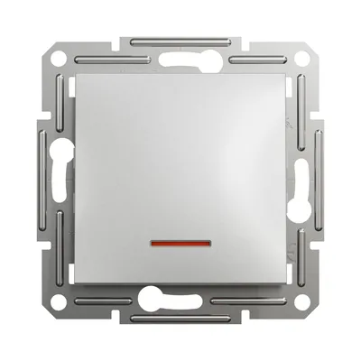Вимикач Schneider Electric Asfora алюміній одноклавішний внутрішній з підсвіткою EPH1400161