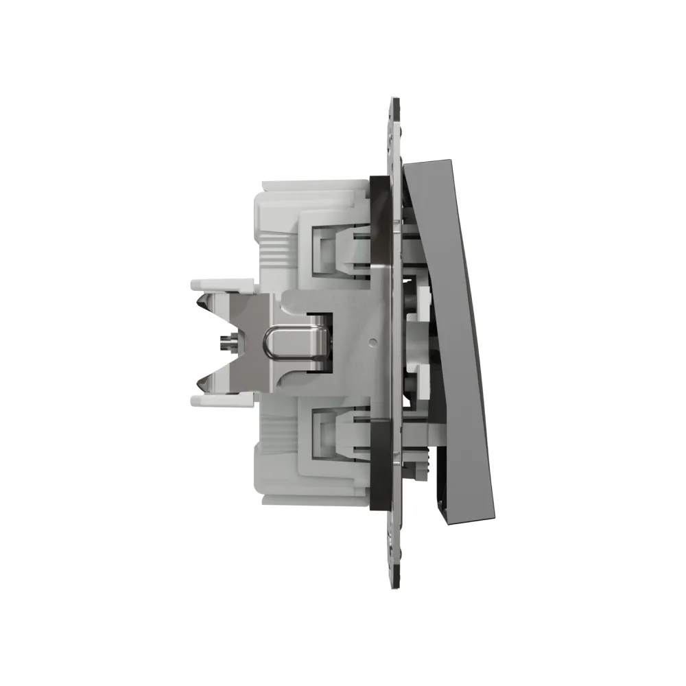 Вимикач кнопковий Schneider Electric Asfora антрацит двоклавішний самозажимний EPH1100171