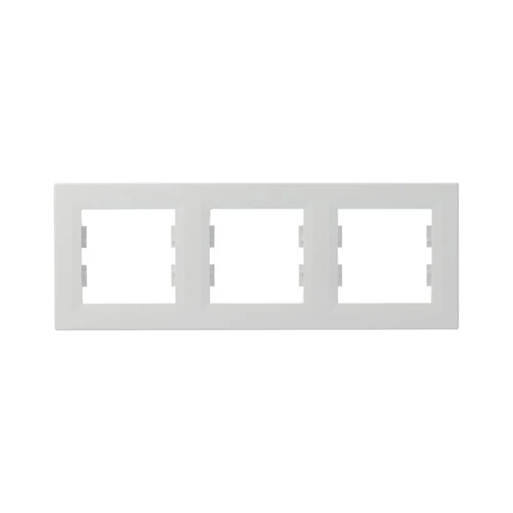Рамка Schneider Electric Asfora бiла тримісна горизонтальна EPH5800321