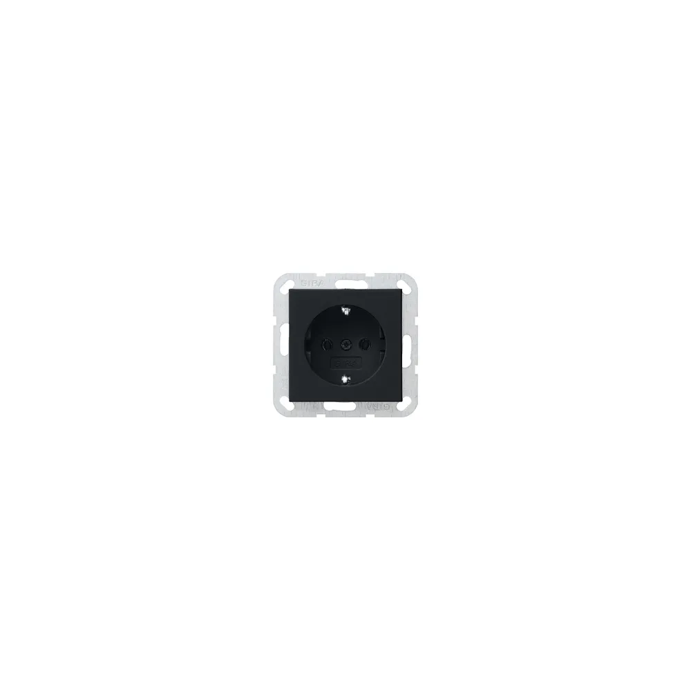 GIRA Розет с зазем конт System 55 черный матовый 0188005 GIRA