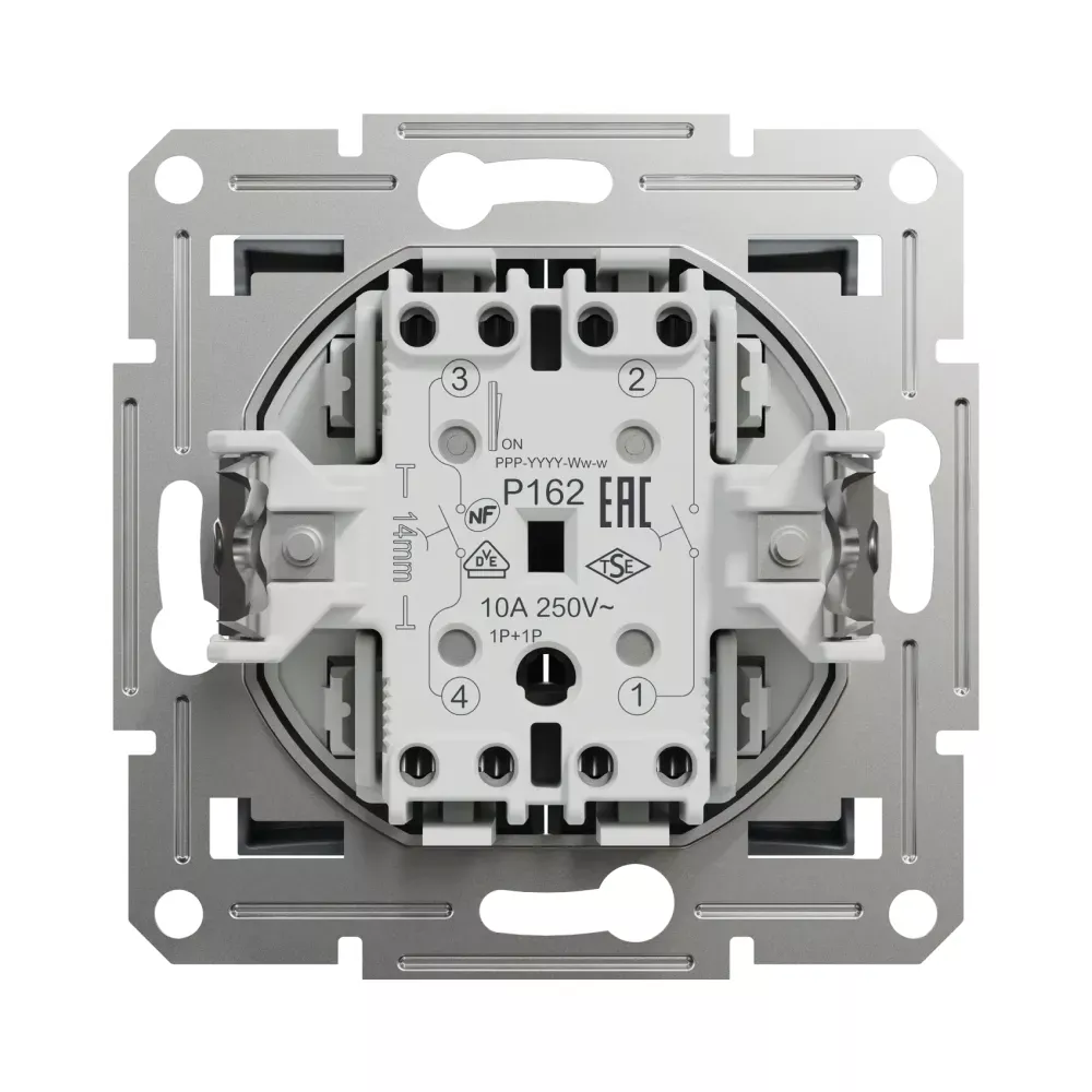 Выключатель кнопочный Schneider Electric Asfora сталь двухклавишный самозажимной EPH1100162