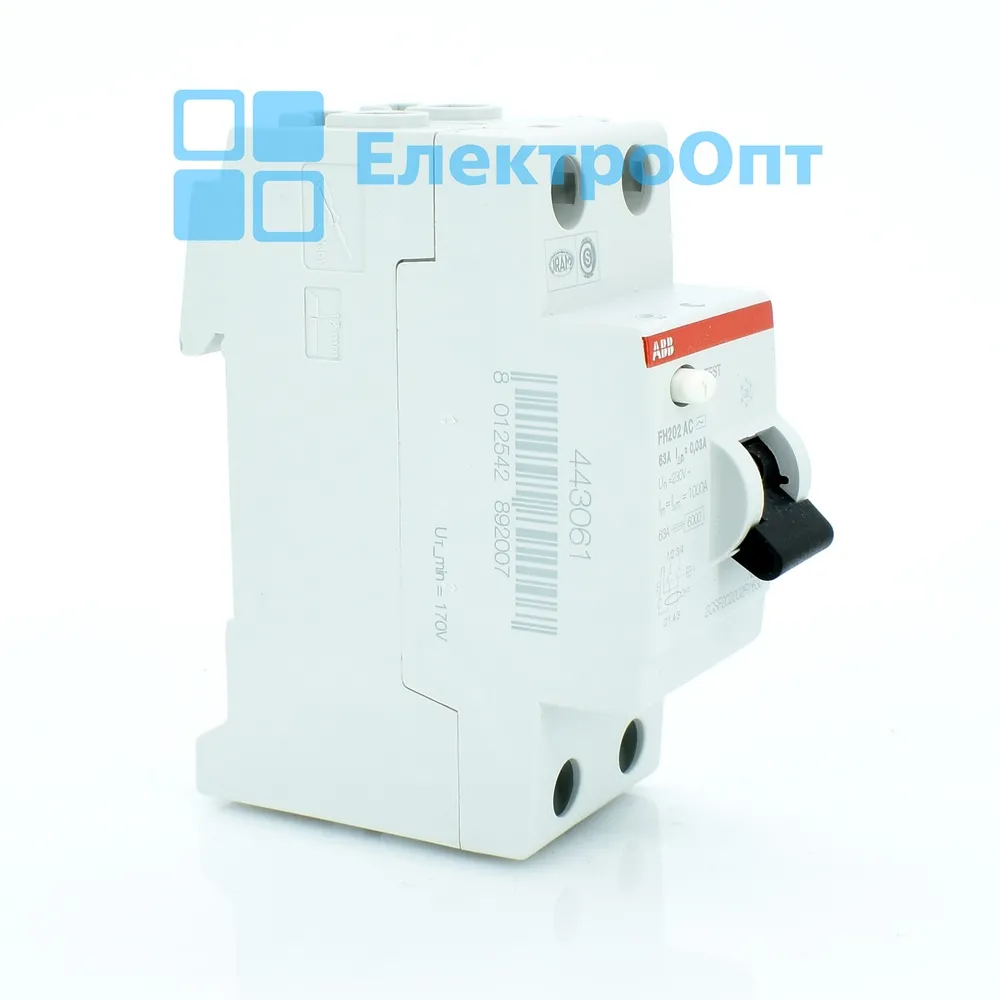 ABB ПЗВ Тип AC 2P 63A 30mA FH202AC-63/0,03
